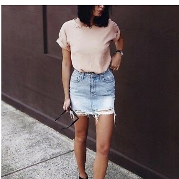 SOLD *Lover  Friends Elijah distressed denim skirt - Picture 4 of 7